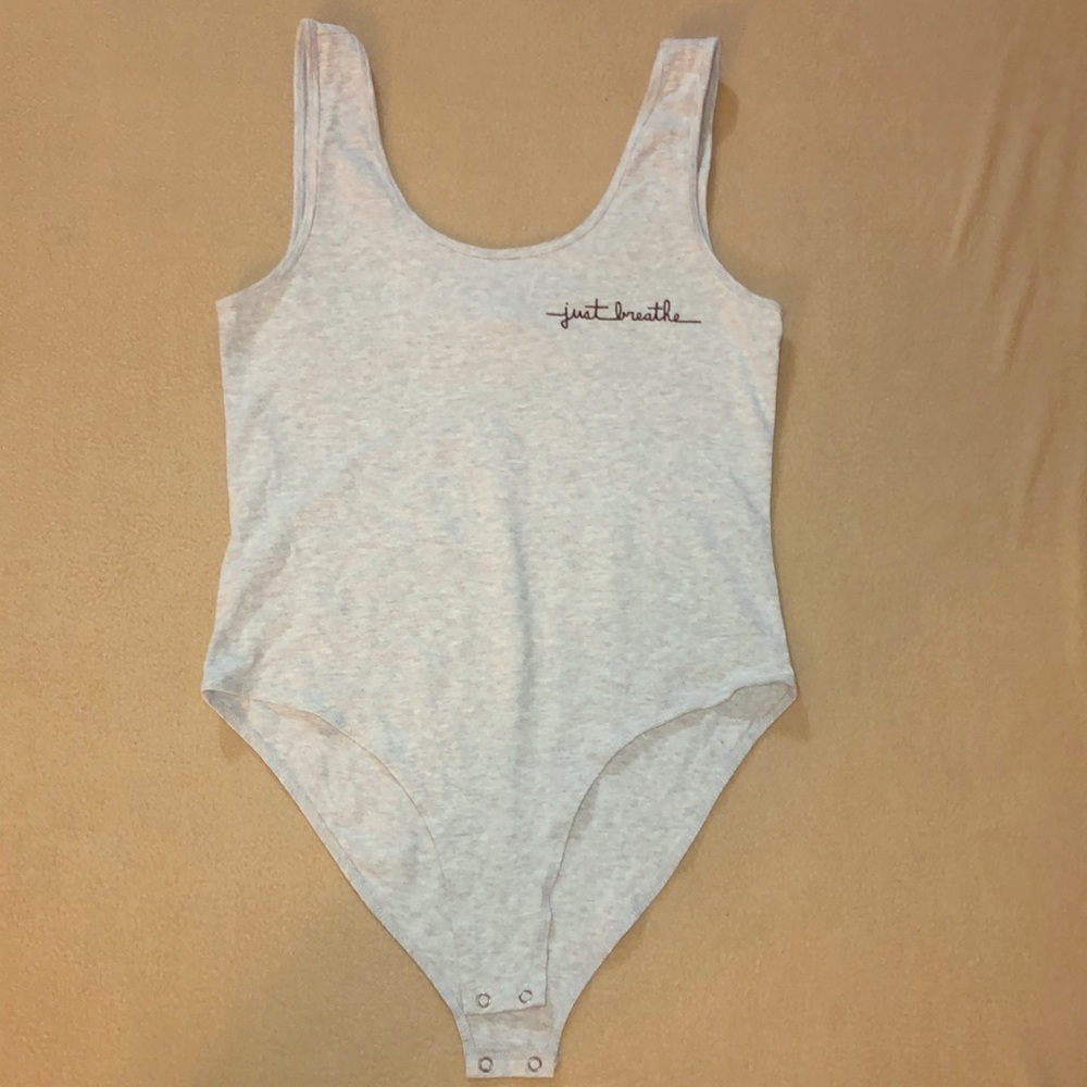 Just Breathe Gray Onesie